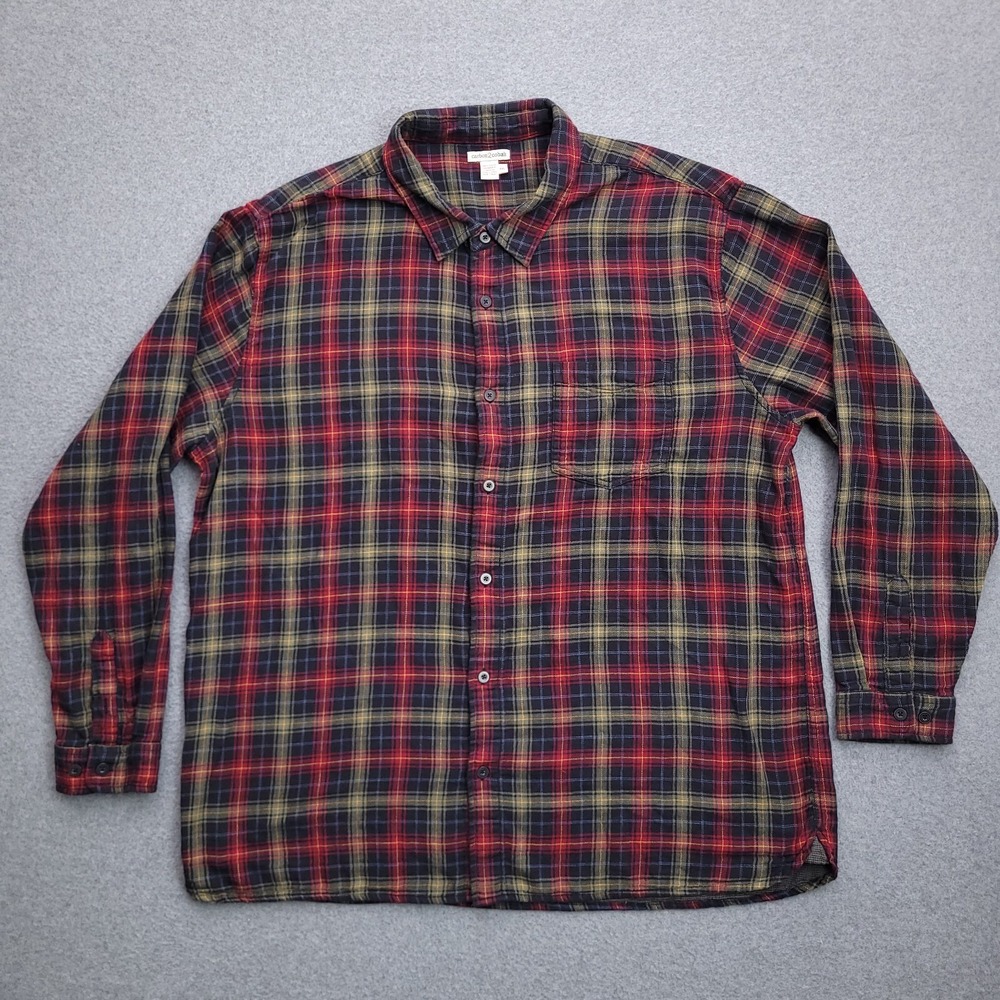 Carbon2Cobalt Flannel Shirt XXL Plaid Long Sleeve Pocket Mens